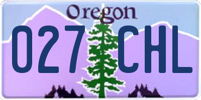 OR license plate 027CHL