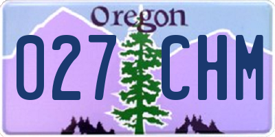 OR license plate 027CHM