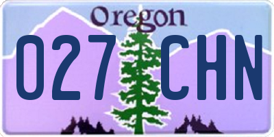 OR license plate 027CHN
