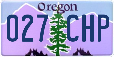 OR license plate 027CHP