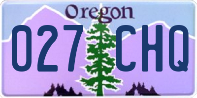 OR license plate 027CHQ