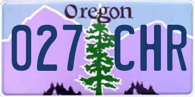 OR license plate 027CHR