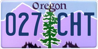 OR license plate 027CHT