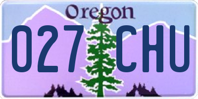 OR license plate 027CHU