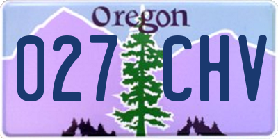OR license plate 027CHV