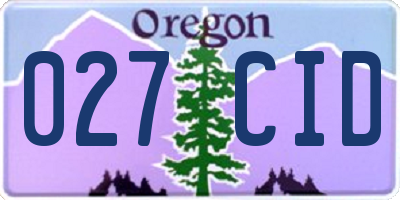 OR license plate 027CID