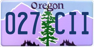 OR license plate 027CII