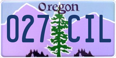 OR license plate 027CIL