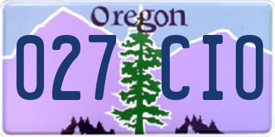 OR license plate 027CIO