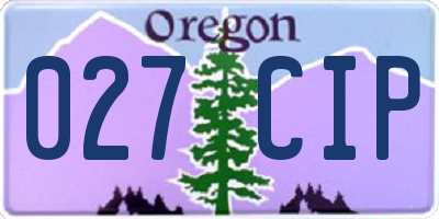 OR license plate 027CIP