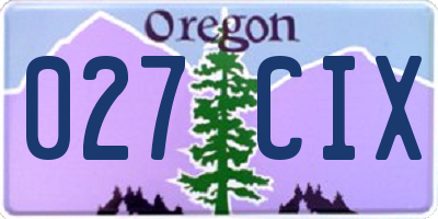 OR license plate 027CIX
