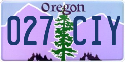 OR license plate 027CIY