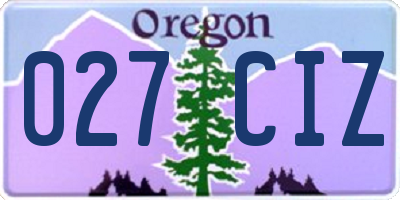 OR license plate 027CIZ