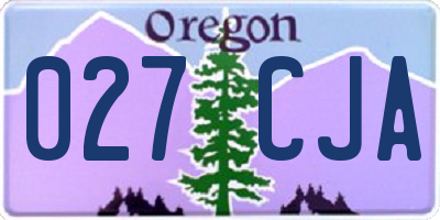 OR license plate 027CJA