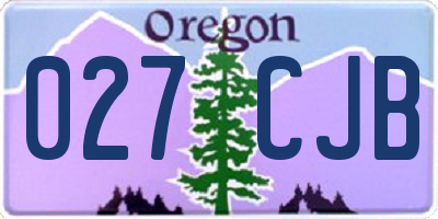 OR license plate 027CJB