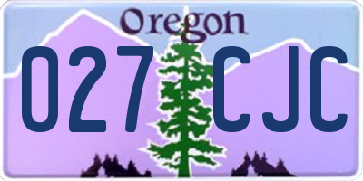 OR license plate 027CJC
