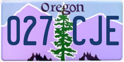 OR license plate 027CJE