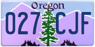 OR license plate 027CJF