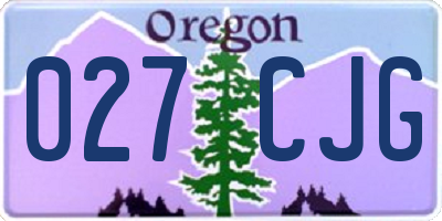 OR license plate 027CJG