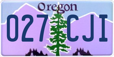 OR license plate 027CJI
