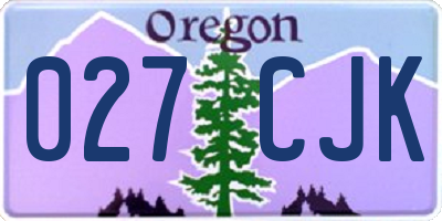 OR license plate 027CJK