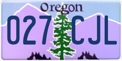 OR license plate 027CJL