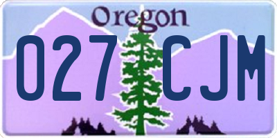 OR license plate 027CJM