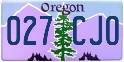 OR license plate 027CJO