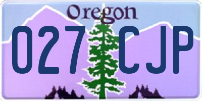 OR license plate 027CJP