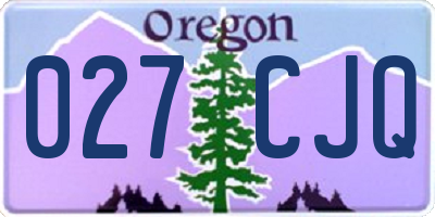 OR license plate 027CJQ