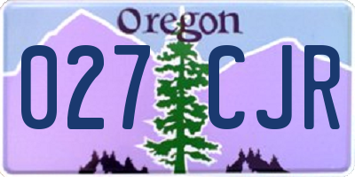 OR license plate 027CJR