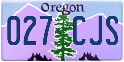 OR license plate 027CJS