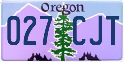 OR license plate 027CJT