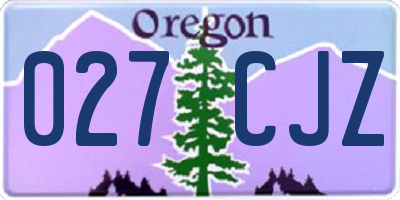 OR license plate 027CJZ