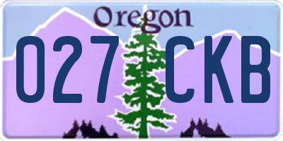 OR license plate 027CKB