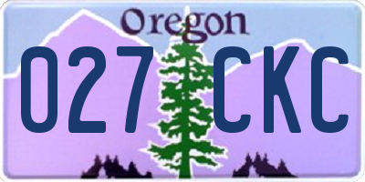 OR license plate 027CKC