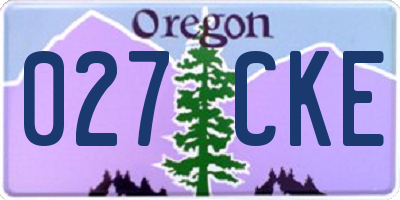 OR license plate 027CKE