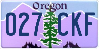 OR license plate 027CKF