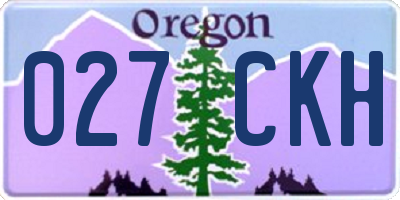 OR license plate 027CKH