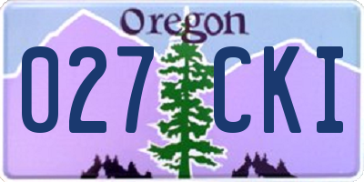 OR license plate 027CKI