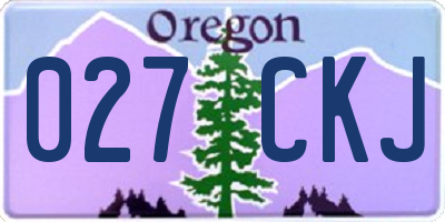 OR license plate 027CKJ