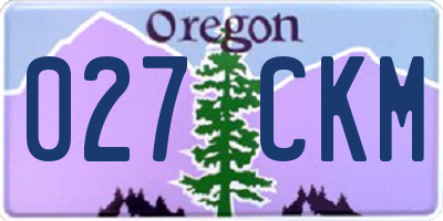 OR license plate 027CKM