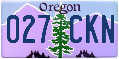 OR license plate 027CKN