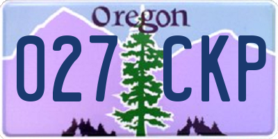 OR license plate 027CKP