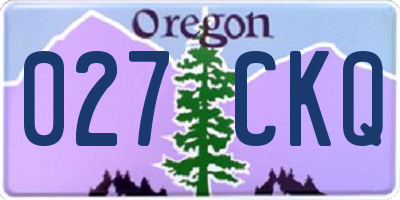 OR license plate 027CKQ