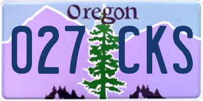 OR license plate 027CKS