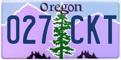OR license plate 027CKT