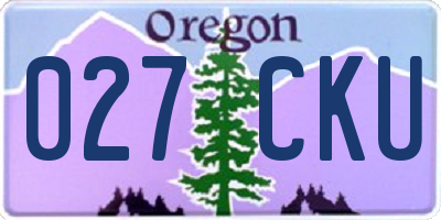 OR license plate 027CKU