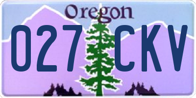 OR license plate 027CKV