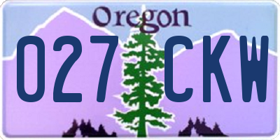OR license plate 027CKW